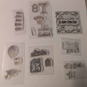 2/$15 Assorted Clear Rubber Stamps for Card Making/Crafts- DIY-Birthday, Party